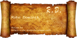 Rohr Dominik névjegykártya